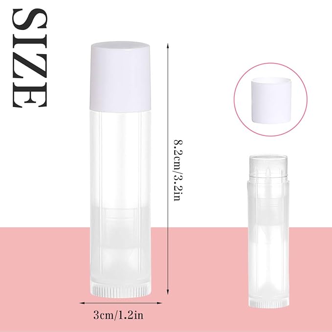 100 Sets Empty Lip Balm Tubes Clear,