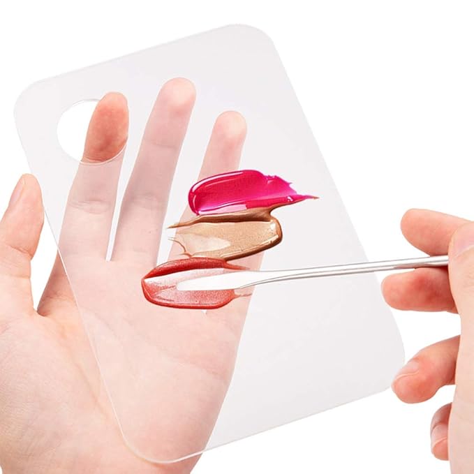 2Pcs Stainless Steel Cosmetic Mixing Makeup Spatula Nail