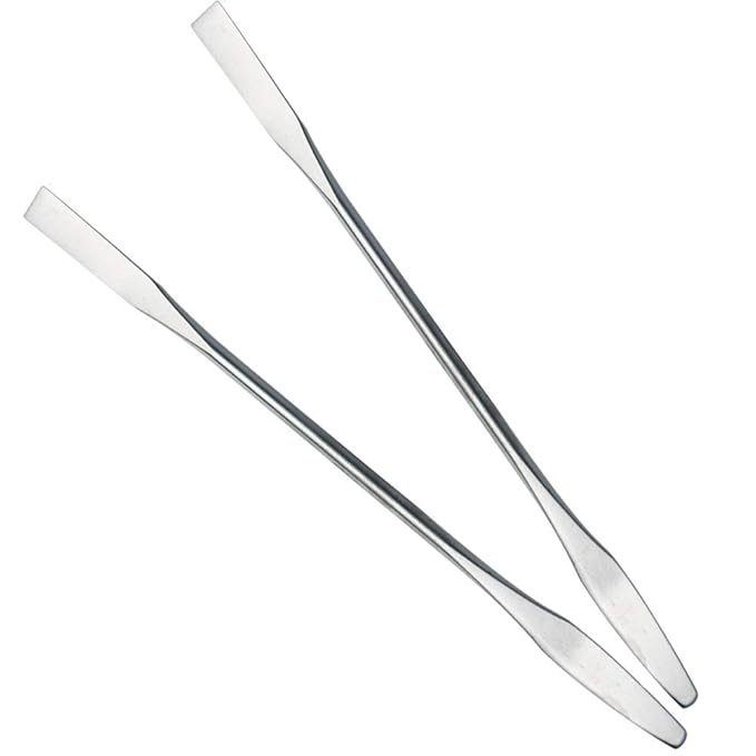 2Pcs Stainless Steel Cosmetic Mixing Makeup Spatula Nail