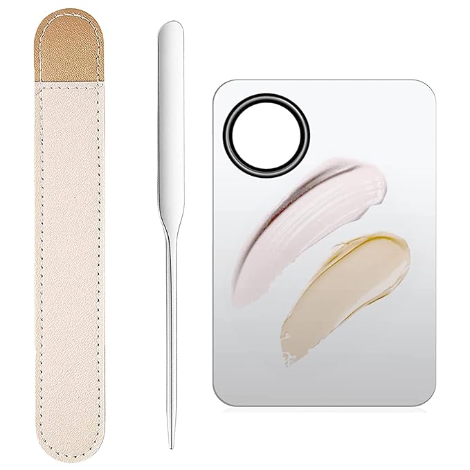 Makeup Spatula and Makeup Palette, Stainless Steel Foundation