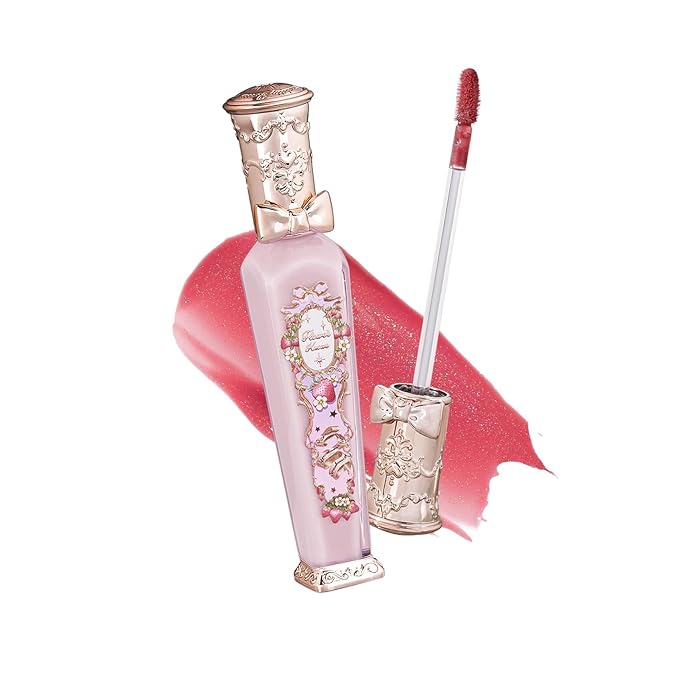 Flower Knows Violet Strawberry Rococo Glitter Lip Gloss G02 Rasberry Booze+Swan Ballet Shine Solid Lip Gloss Stick B07 Ballet Dream
