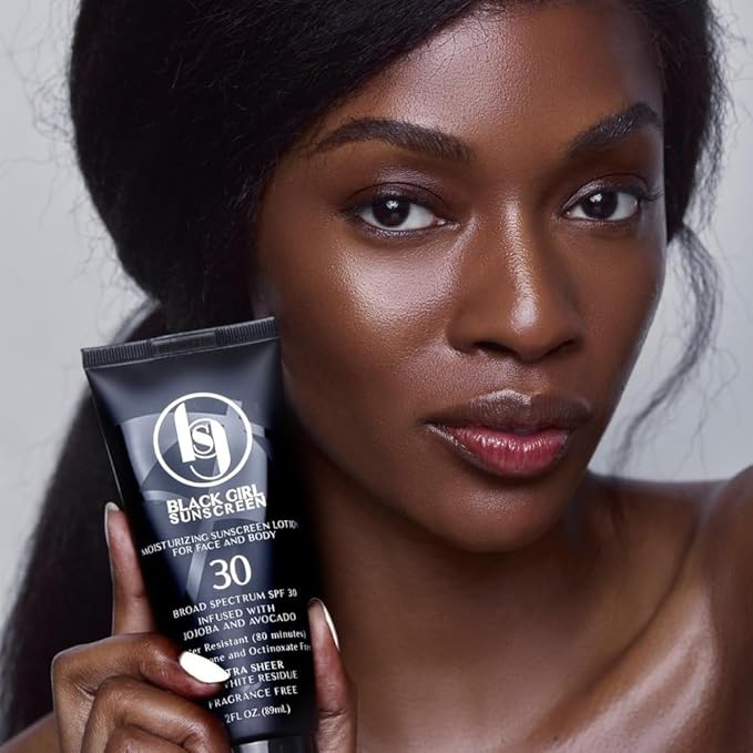 Black Girl Sunscreen - Face & Body Moisturizing Sunscreen Lotion SPF 30 for Melanin Rich Skin, Leaves no White Cast (SPF-30-4oz)