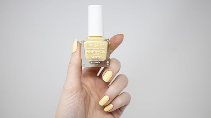 Pacifica Natural Nail Polish– Plant Magic Yellow Nail Polish - Plant Based, Non-Toxic & Clinically Tested - Lasting Colors, Glossy, Chip-Resistant, Clean Beauty, Dermatologist Approved, Happy Yellow