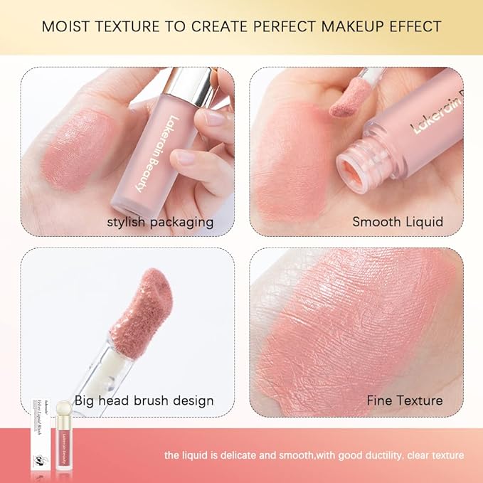 Liquid Blush For Cheeks, Soft Velvet Cream Blush Makeup (4#)