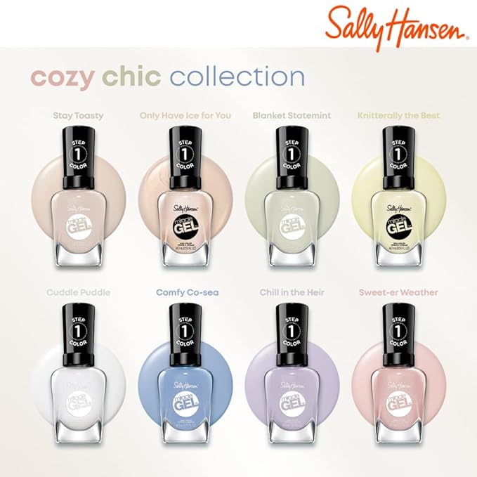 Sally Hansen Miracle Gel™, Cozy Chic Comfy Co-sea, Long Lasting, Gel-Like Formula, No UV Lamp Needed, Blue Nail Polish