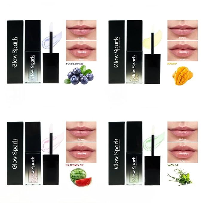 Lip Glow Oil for Radiant, Fuller Lips. Luxurious Hydration & All-Day Moisture for Lip Elegance (Vanilla)