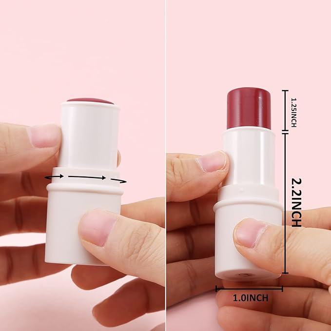 Boobeen Cream Blush stick, Multi Face Blush for Cheek, Lip and Eye, Pigmented Matte Finish for Natural Flush Color, Buildable and Lightweight