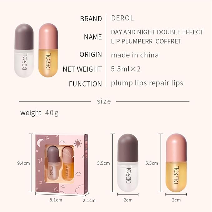 2Pcs Lip Plumper Set, Natural Lip Lips