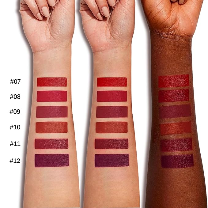 6pcs Matte Lip Gloss Set for Women,Highly Pigmented Velvet Lip Stain,Long Lasting,Waterproof Lip Makeup,Nude,Brown