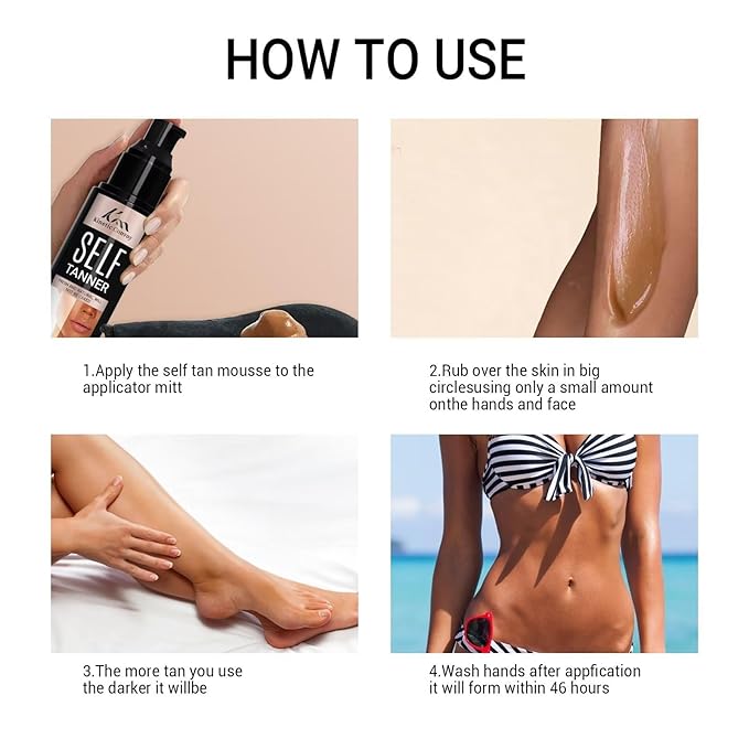 Self Tanner Tanning Lotion-Nice smell,Natural & Organic Ingredients Clear Self Tan - Sunless Tanning Lotion Best Sellers for Face,Body,and Legs. Moisturizer for Fair to Medium Skin