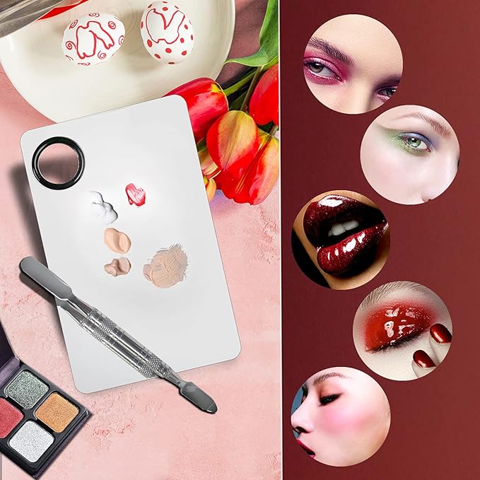 Upgrade Mixing Makeup Palette, Heart Stainless Steel Cosmetic