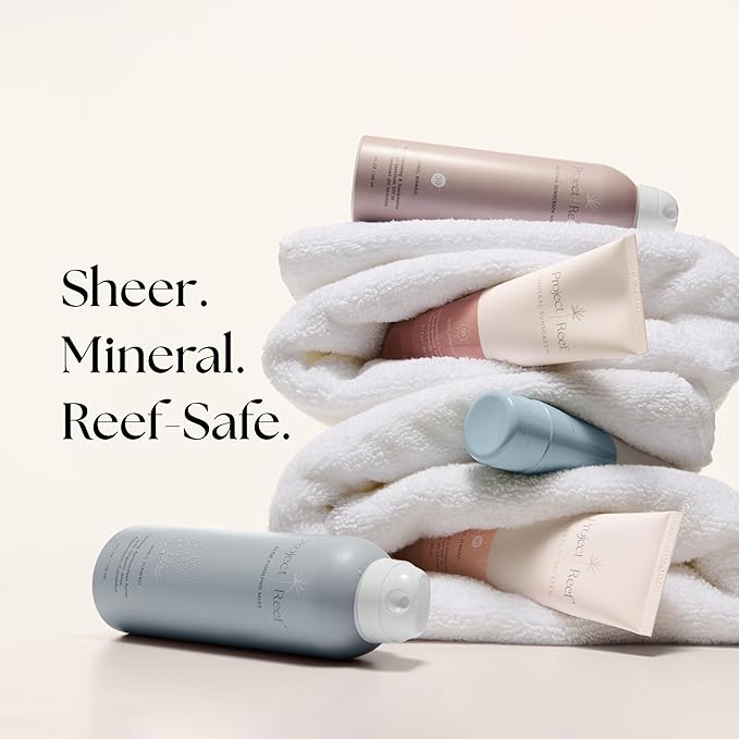 SPF 30 Mineral Sunscreen - Reef Friendly, Ocean Safe, Vegan Sunscreen Lotion for All Ages, No White Residue, Water-Resistant, 3.4 fl oz
