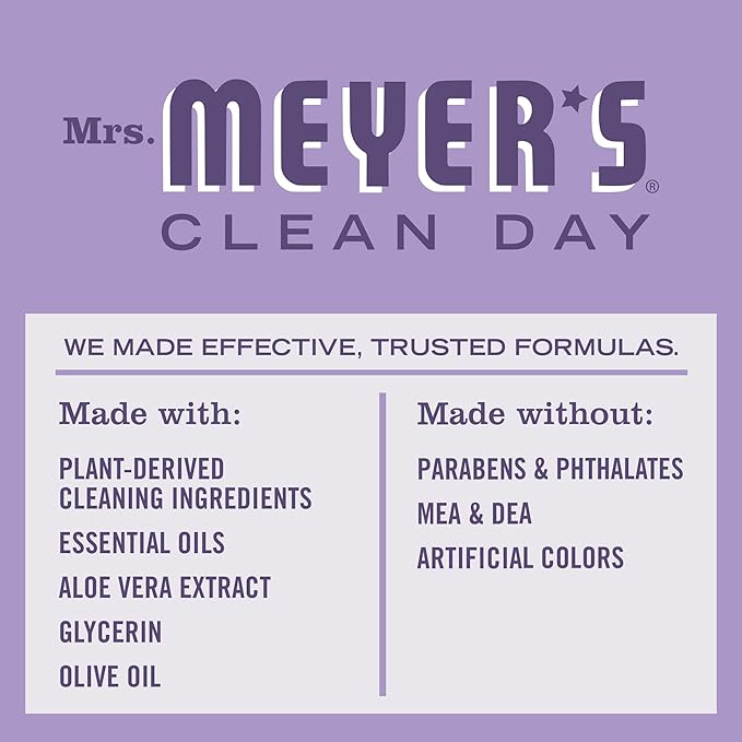MRS. MEYER'S CLEAN DAY Liquid Hand Soap, Lilac Scent, 12.5 Ounce Bottle (Pack of 3)