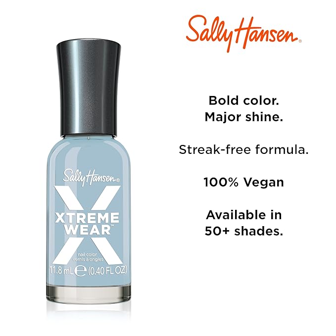 Sally Hansen Xtreme Wear, Cloud 9, Nail Polish, Doesn't Chip, Beautiful Colors, Long Lasting, Fade Resistant, Easy to Apply, 0.4oz (Pack of 3)