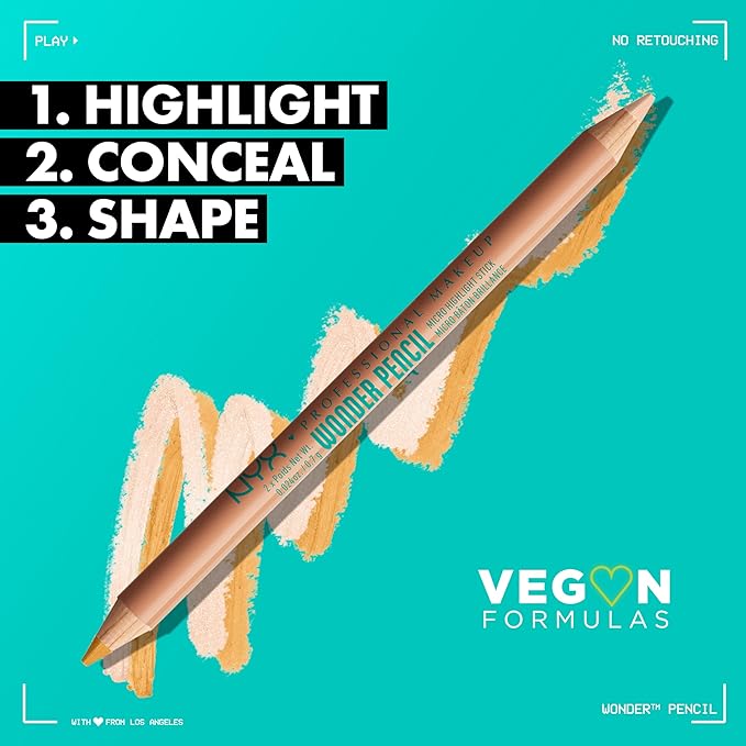 NYX PROFESSIONAL MAKEUP Wonder Pencil, Multi-Use Micro Highlighter Medium Peach