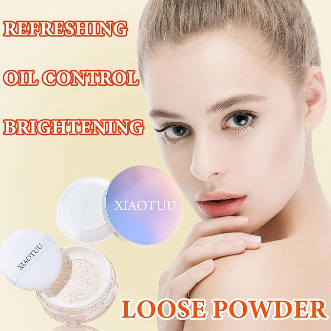 Loose Setting Face Powder,Loose Powder Lightweight & Breathable Women (Ivory)
