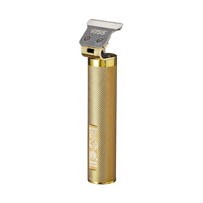 KISS Precision Blade Cordless Trimmer with Stainless Steel T-Blade, Powerful High-Torque, High-Speed Motor, 3 Blade Guard Attachments & Blade Cover, USB Cable & Long-Lasting Lithium Ion Battery