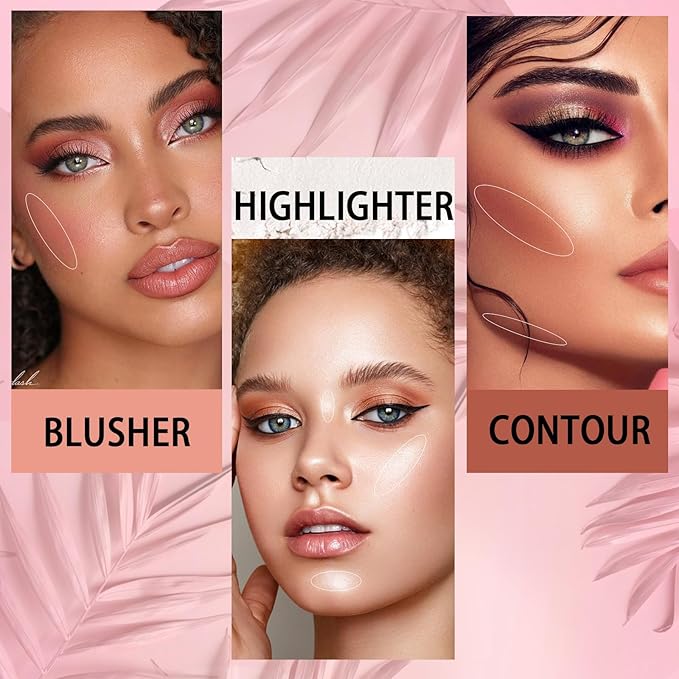 Coosa Blush Palette, Highlighter Contour Makeup Palette, Blush & Cheeks