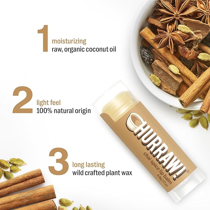 Hurraw! Chai Spice Lip Balm, 2 Palm