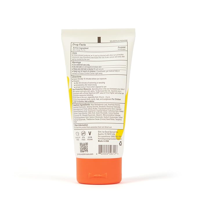 New! Goodspread Universal Mineral Sunscreen SPF 30 with Zinc Oxide | Reef Safe Hawaii Act 104 Compliant | Broad Spectrum Body + Face Lotion | Hydrating + Rubs in Clear | Vegan + Cruelty Free (2-pack)