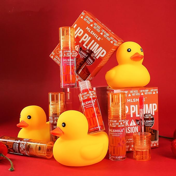 3 Colors Duck Lip Plumper Gloss, Glitter Shine Primer Lip Tint Korean Clear Plumping Lip Gloss, High Pigment No Sticky Lip Gloss, Lip Plumper Gloss Make Lips Fuller(Set A)