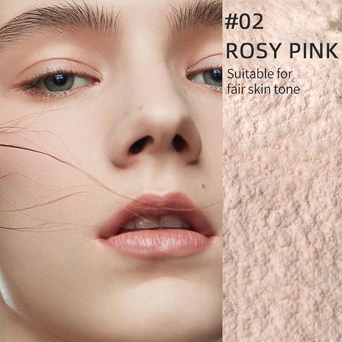 Erinde Pink Translucent Matte Setting Powder with Puff,