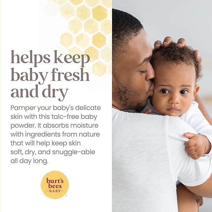Burt's Bees Baby Dusting Powder, 100% Natural Origin, Talc-Free, Pediatrician Tested, 7.5 Ounces, Pack of 3, Pack May Vary