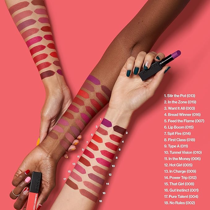 REVLON Lipstick, ColorStay Suede Ink, Built-in Primer, Infused with Vitamin E, Waterproof, Smudge-proof, Matte Color, 005 Hot Girl, 0.09 oz.