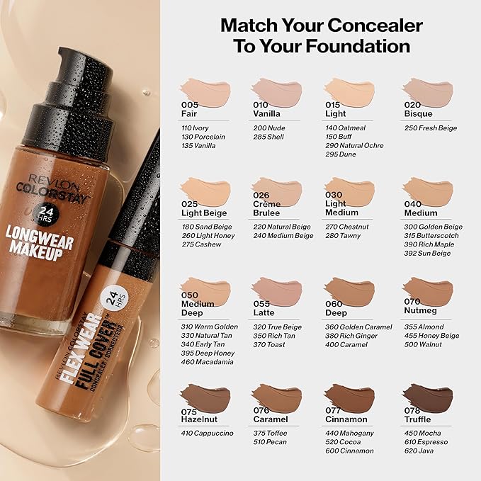 Revlon Liquid Foundation, ColorStay Face Makeup for Combination Cinnamon (600), 1.0 oz
