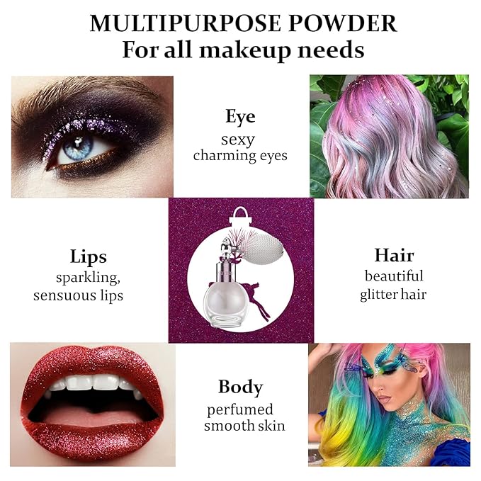 Shimmering Spray Powder Sparkle Powder, kaynest Body Glitter