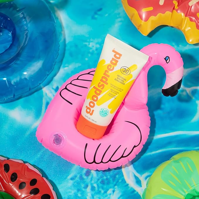 New! Goodspread Universal Mineral Sunscreen SPF 30 with Zinc Oxide | Reef Safe Hawaii Act 104 Compliant | Broad Spectrum Body + Face Lotion | Hydrating + Rubs in Clear | Vegan + Cruelty Free (2-pack)