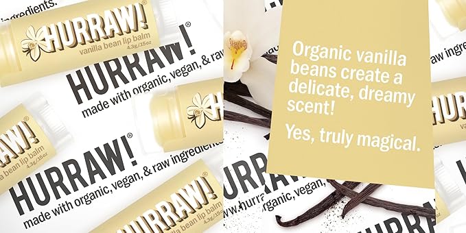 Hurraw! Vanilla Bean Lip Balm, 3 Palm