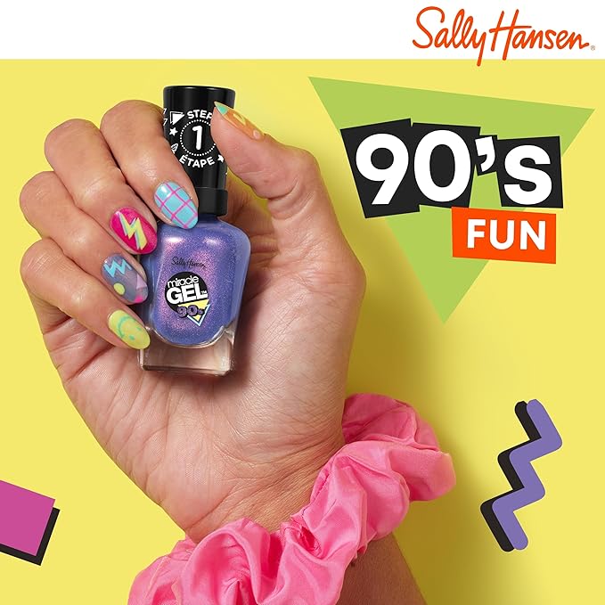 Sally Hansen Miracle Gel™, Hue Had to Be There Nice Nice Baby, Long Lasting, Gel-Like Formula, No UV Lamp Needed, Purple Nail Polish