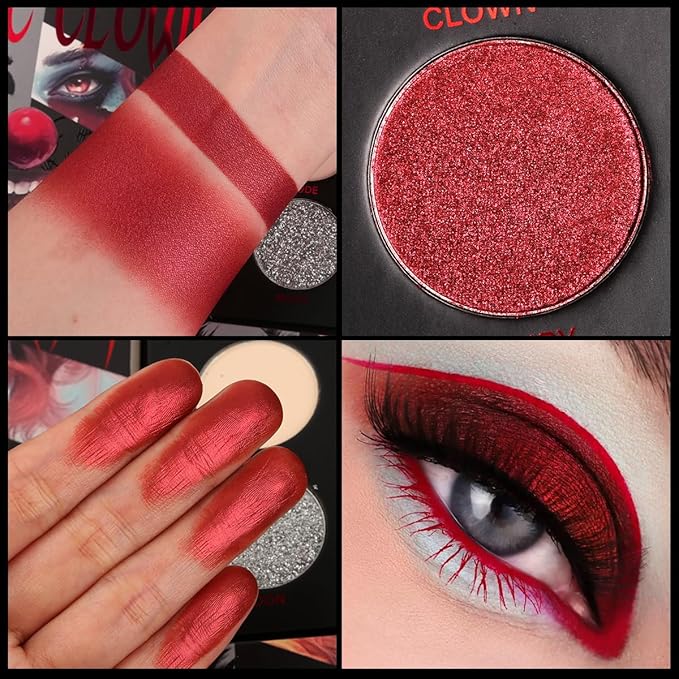 ecofavor Red Goth Eyeshadow Palette - 9 Colors