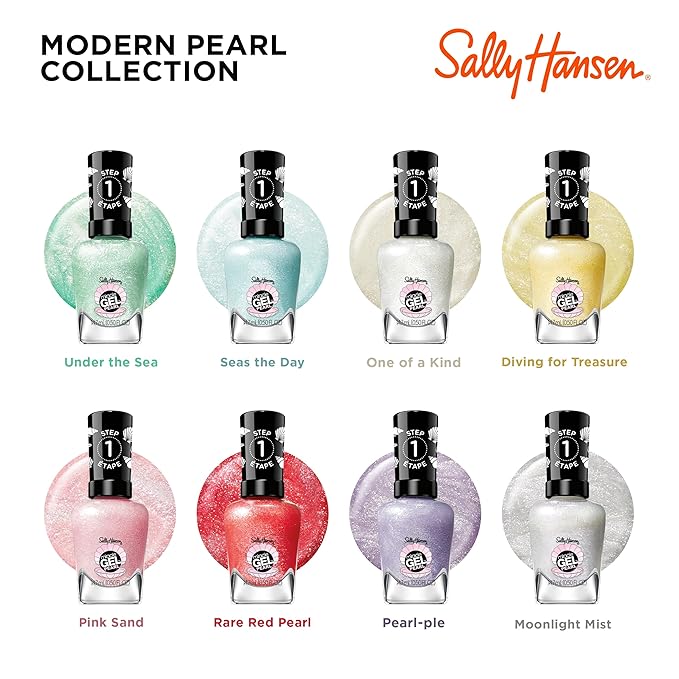 Sally Hansen Miracle Gel™, Pearls Diving for Treasure, Long Lasting, Gel-Like Formula, No UV Lamp Needed, Yellow Nail Polish