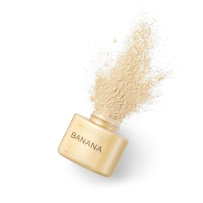 Revolution Beauty, Loose Baking Powder, Makeup Setting Powder, Shine, Banana, 1.13 Oz