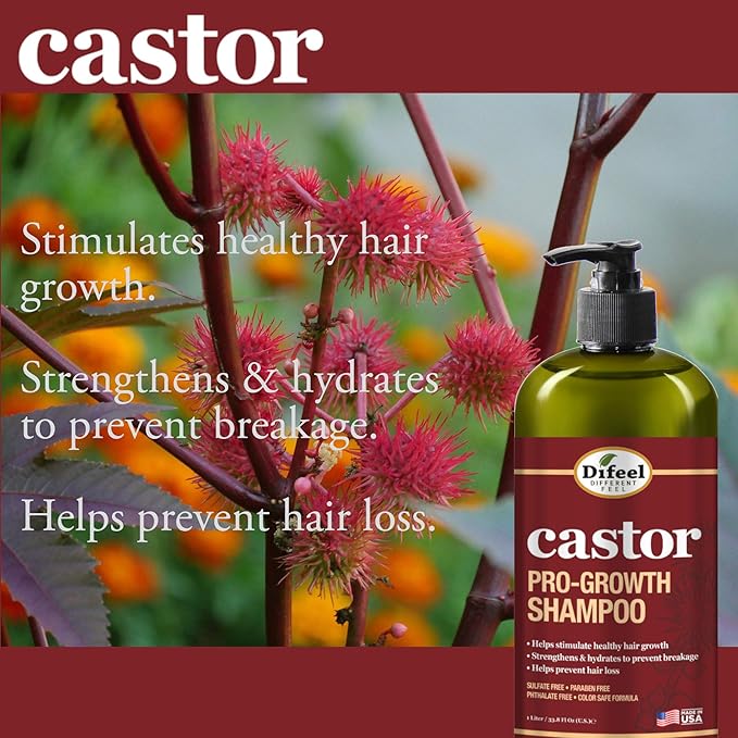 Difeel Castor Pro-Growth Shampoo 12 oz. & Conditioner 12 oz. (2-Piece Set)