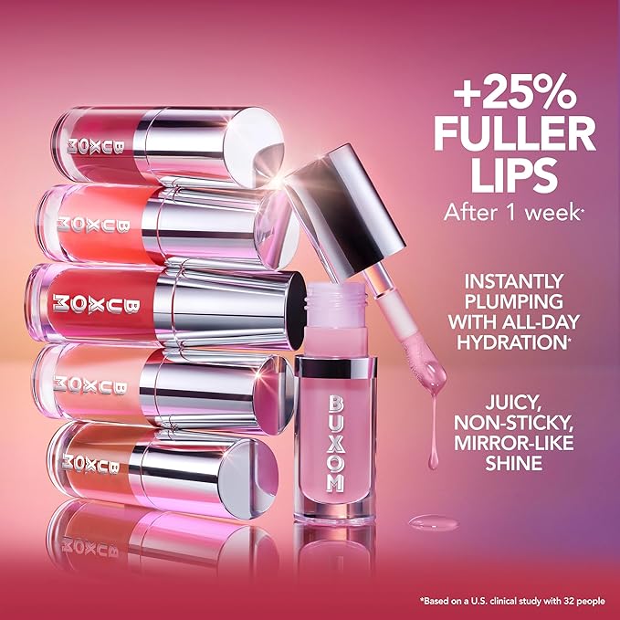 Buxom Full On Glossy Lip Oil in Berry Blast Power Line Plumping Lip Liner in Powerful Plum
