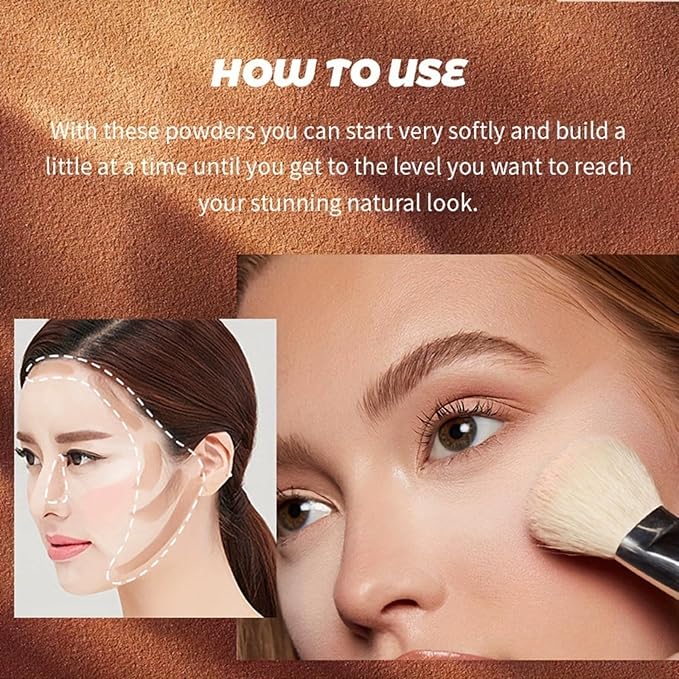 4 Colors Contour Palette, Face Contouring Highlighters Bronzer