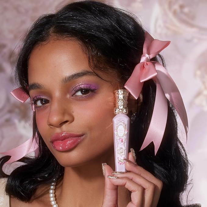 Flower Knows Violet Strawberry Rococo Glitter Lip Gloss G02 Rasberry Booze+Swan Ballet Shine Solid Lip Gloss Stick B07 Ballet Dream