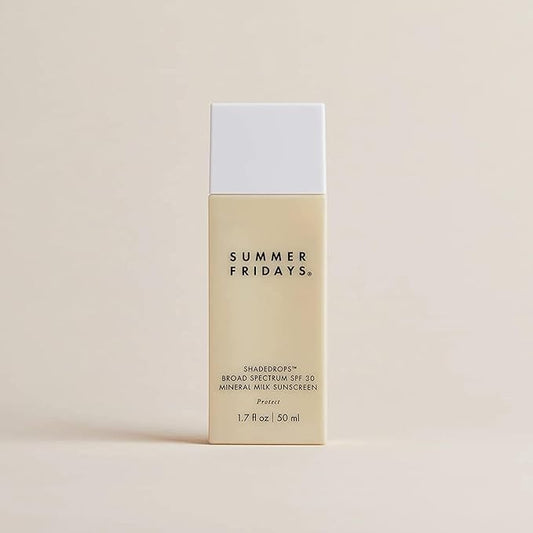 Summer Fridays ShadeDrops Broad Spectrum SPF 30 Mineral Milk Sunscreen with Zinc Oxide - Lightweight, Moisturizing Formula with a Soft, Natural Finish (1.7 Fl Oz)