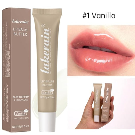 Tinted Lip Butter Balm - Tinted Moisture Gel Lip Gloss | Hydrating Glow Tinted Lip Care | Tinted Lip Stain (Vanilla, 01)
