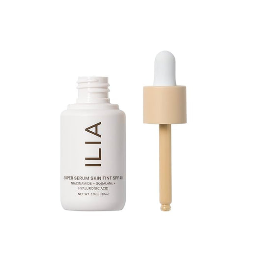 ILIA - Super Serum Skin Tint SPF 40 | Non-Comedogenic, Vegan, Lightweight to Help Against Blue Light, + Pollution while Hydrating, Smoothing, + Refining (Sombrio ST2.5, 1 fl oz | 30 ml)
