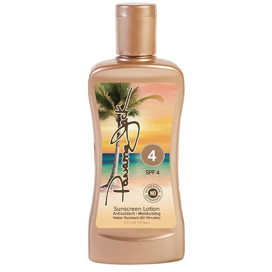 Panama Jack Sunscreen Tanning Lotion - SPF 4, PABA, Paraben, Gluten & Cruelty Free, Antioxidant Moisturizing Formula, 6 FL OZ (Pack of 1)