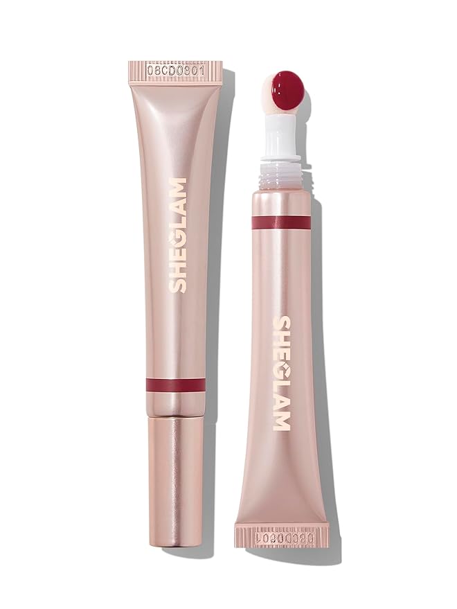 SHEGLAM Pout Pillow Cushion Lip Gloss Moisturizing Liquid Lipstick High Shine Finish Sponge Tip Applicator Non-Sticky Lip Glaze Purple -K.O.