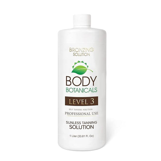 Professional Sunless Tanning Spray Tan Solution, Organic Essential Oils, Airbrush Formula, 33.8 Fl Oz. (Level 3 (12% DHA))