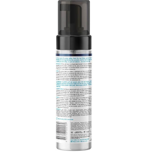 b.tan Clear Self Tanner Bronzing Water Foam | Just Act Natural - Best 1 Hour Express Sunless Tanning Mousse, Dark, Transfer-Free, Enriched With Coconut Water & Vitamin E, Face & Body, 6.7 Fl oz