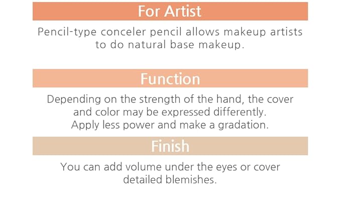 [K-Beauty Makeup] Courcelles Concealer Pencil CC706/CC707/CC708, Hard type-Natural (CC706-Light Beige+Sharpener)