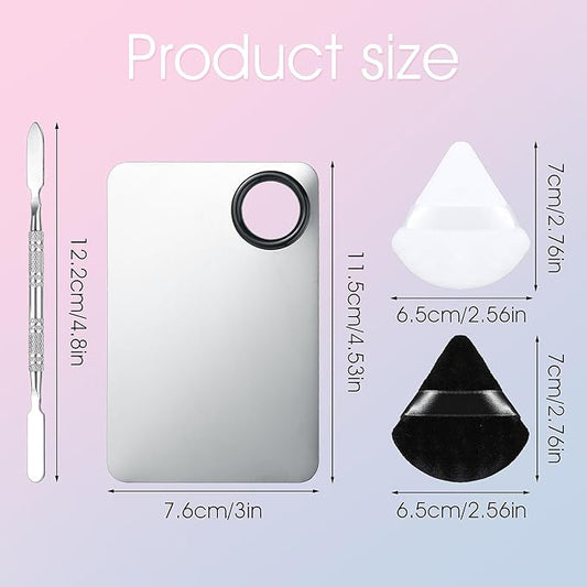 10-in-1 Makeup Spatula and Powder Puff Set