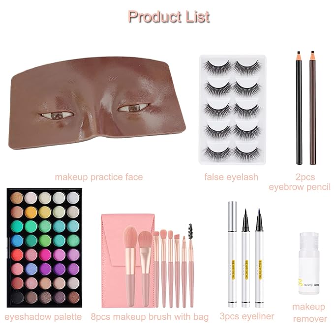 Makeup Practice Face Board, 3D Realistic Practice Makeup